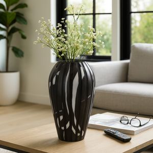 GARFIELDTON BLACK GLASS VASE 19 (IN) 10
