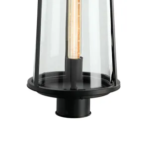 Cone 19.75'' High 1-Light Outdoor Post Light - Matte Black 4
