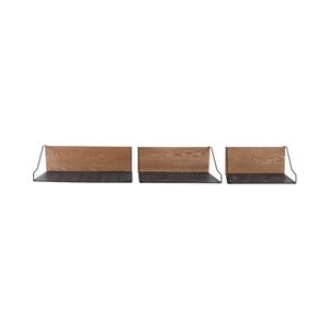 SOLHOLM SET OF 3 BROWN WALL SHELF 9 (IN) 6