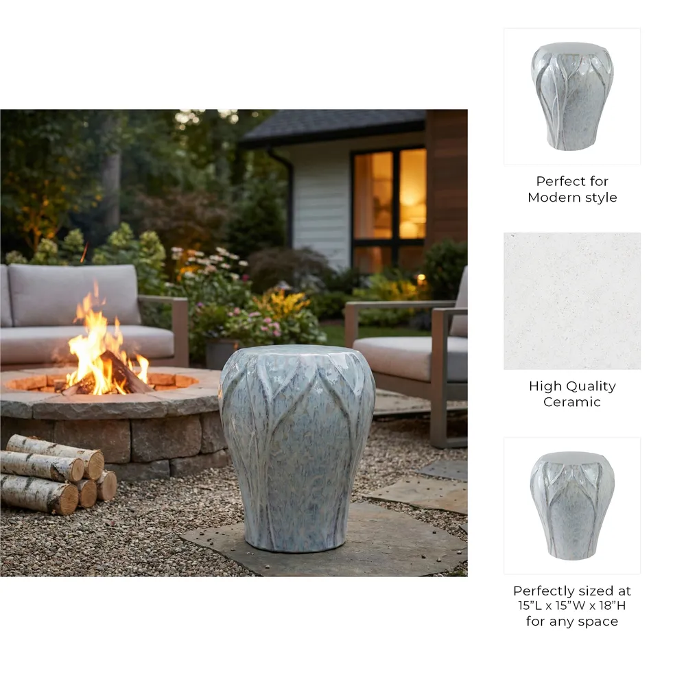 JASPERRUN IVORY GARDEN STOOL 18 (IN)