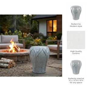 JASPERRUN IVORY GARDEN STOOL 18 (IN) 10