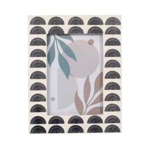 RESIN, 5X7 BLACK ARCHES PHOTO FRAME, IVORY/BLACK 1