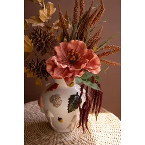 Ceramic Leaves and Mushrooms Vase 3