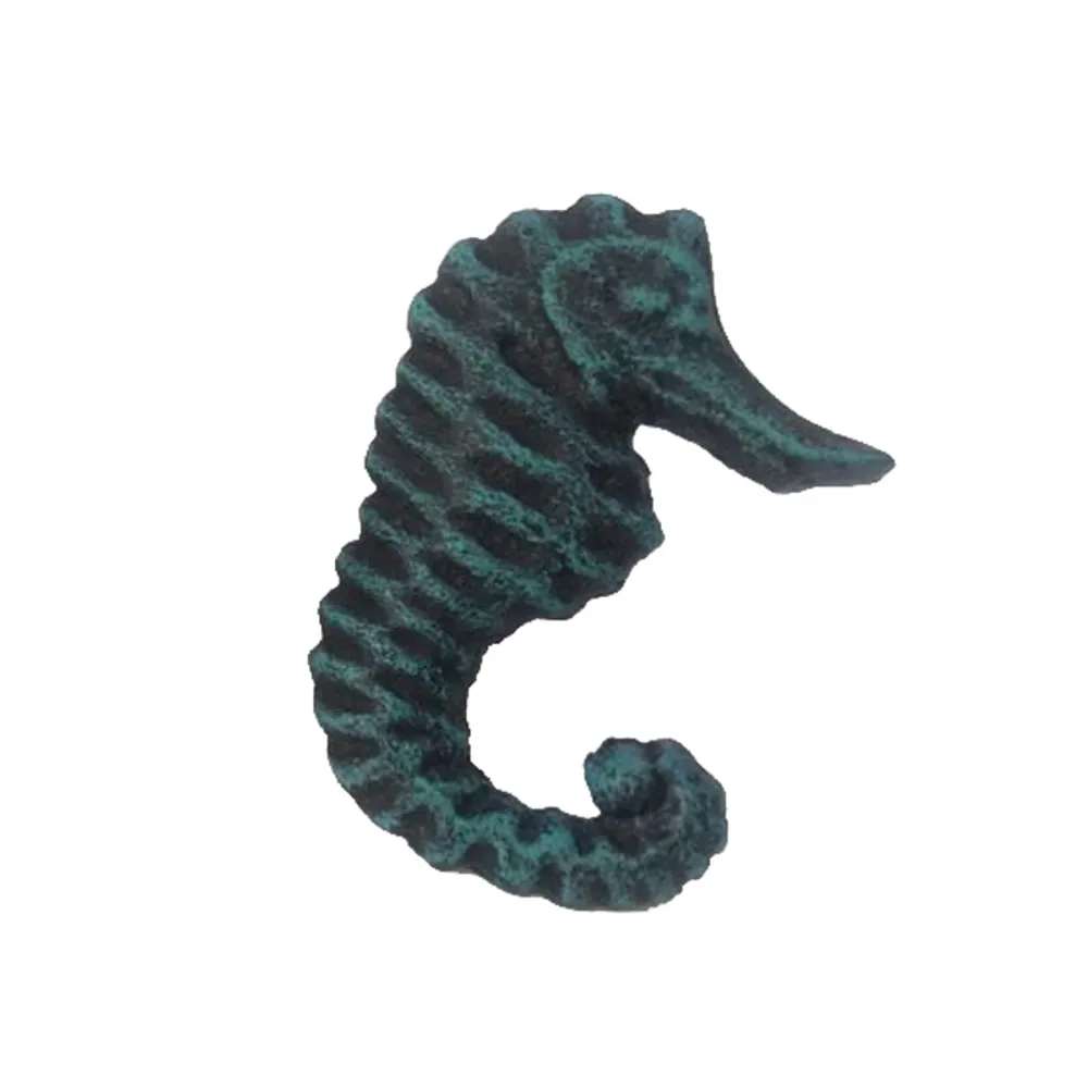 2.75" BLUE C/I SEAHORSE DRAWER PULL