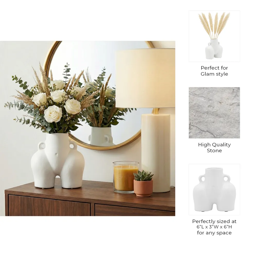 HELENAOAK WHITE VASE 6 (IN)