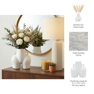 HELENAOAK WHITE VASE 6 (IN) 10