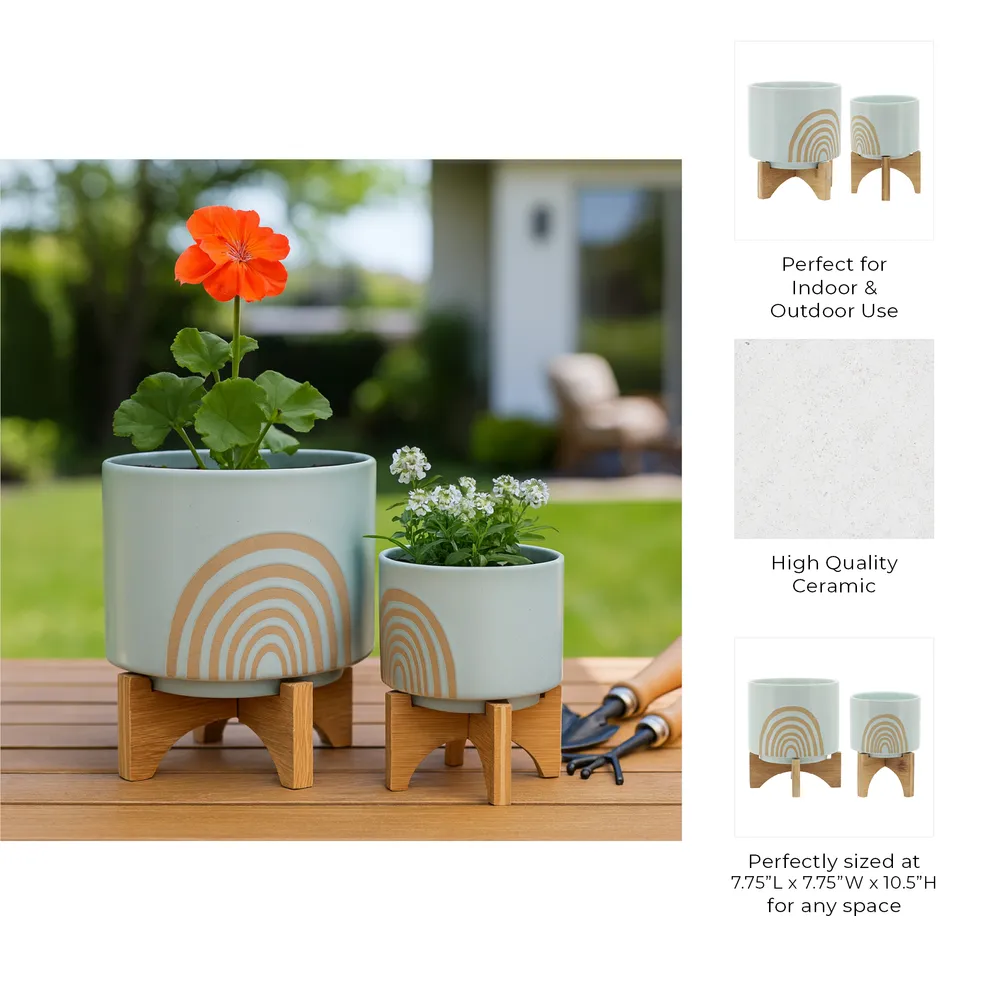RUTHCLIFF SET OF 2 GREEN PLANTER 11 (IN)