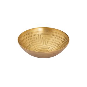Maze Etched Bowl - Set of 3 Brass 4