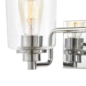 Robins 14'' Wide 2-Light Vanity Light - Polished Chrome with Clear Glass 3