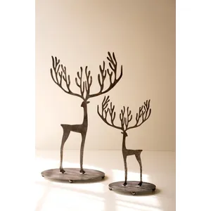 Set of 2 Rustic Metal Reindeer 5