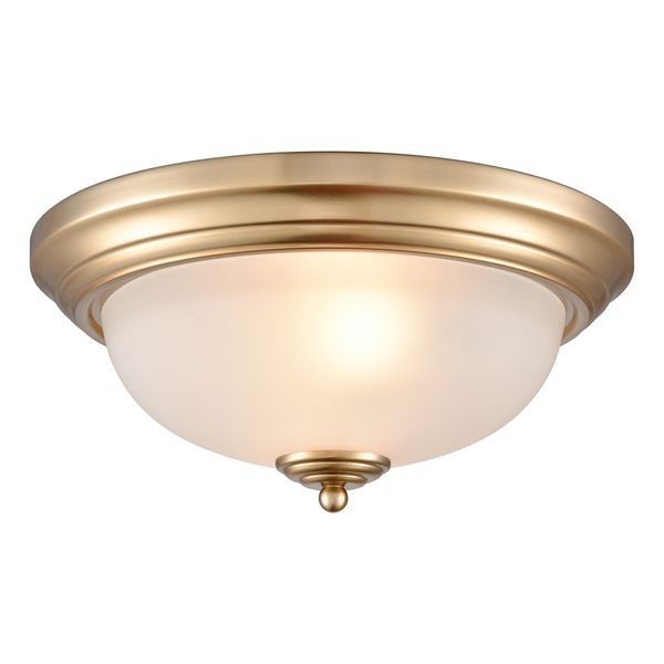 Helena 13'' Wide 2-Light Flush Mount - Satin Gold