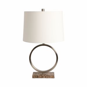 24" NASHIK METAL AND MARBLE TABLE LAMP 1