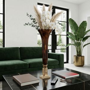 ATLASMILL BRONZE GLASS VASE 26 (IN) 11