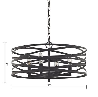 Vorticy 20″ Wide 4-Light Chandelier - Oil Rubbed Bronze