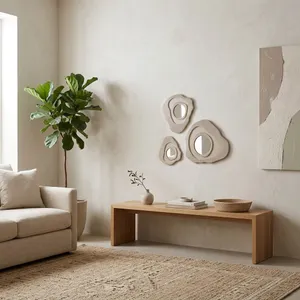 BROGANWICK SET OF 3 IVORY MIRRORS 25 (IN) 11