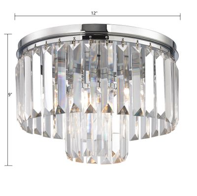 Palacial 12″ Wide 1-Light Flush Mount - Polished Chrome