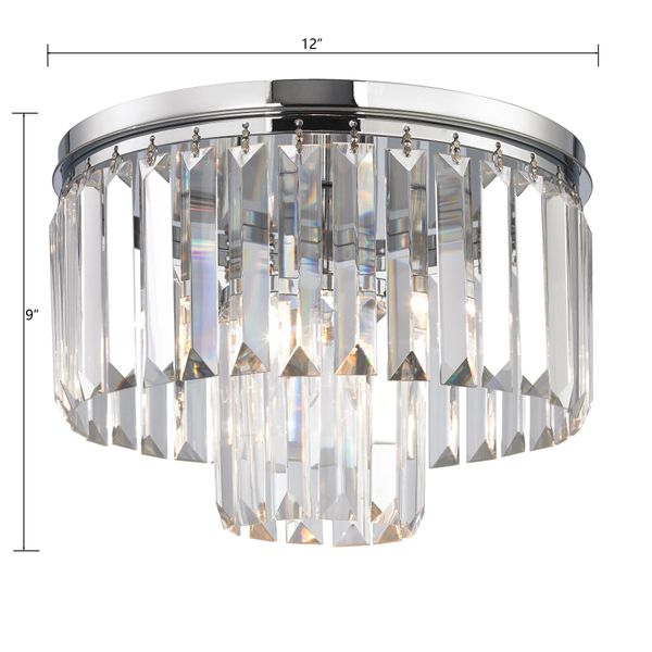 Palacial 12'' Wide 1-Light Flush Mount - Polished Chrome