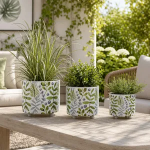 BARNETWORTH SET OF 3 GREEN PLANTER 11 (IN) 10