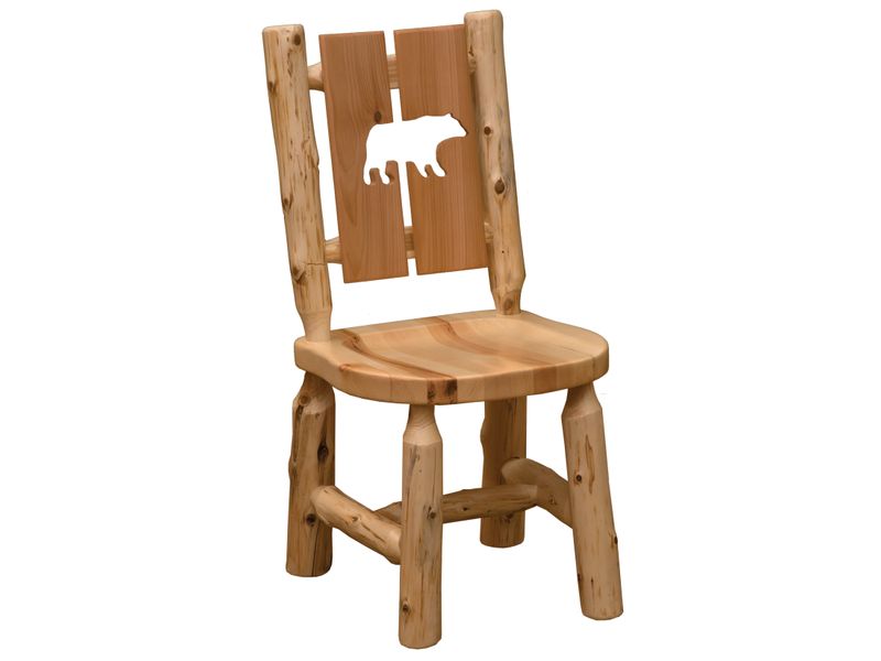 Cedar Cut-out Log Side Chair - Coffee - Bear 2