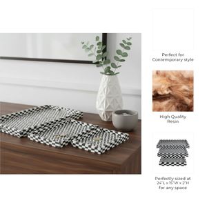 HANKCROSS SET OF 3 BLACK TRAY 2 (IN) 8