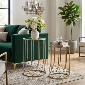 KANEHOLM SET OF 2 GOLD TABLE 26 (IN) 8