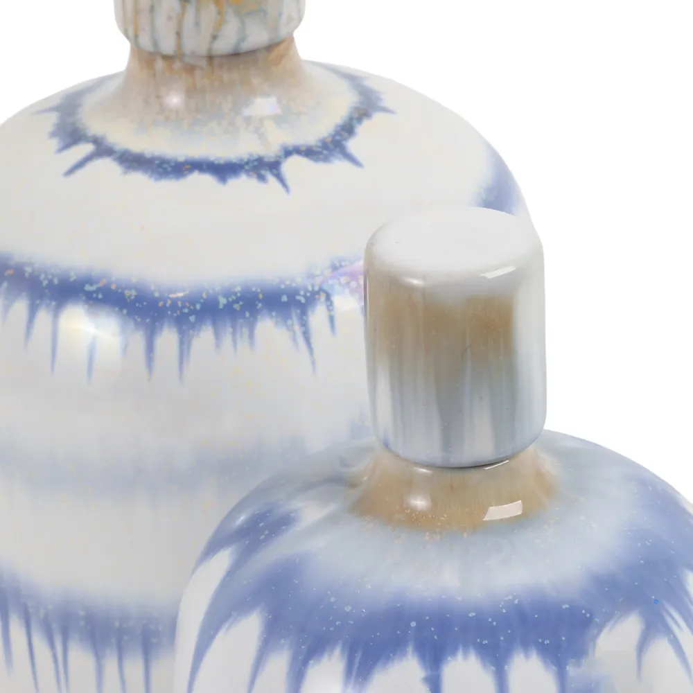 HATTONSTONE SET OF 2 BLUE JARS 12 (IN)