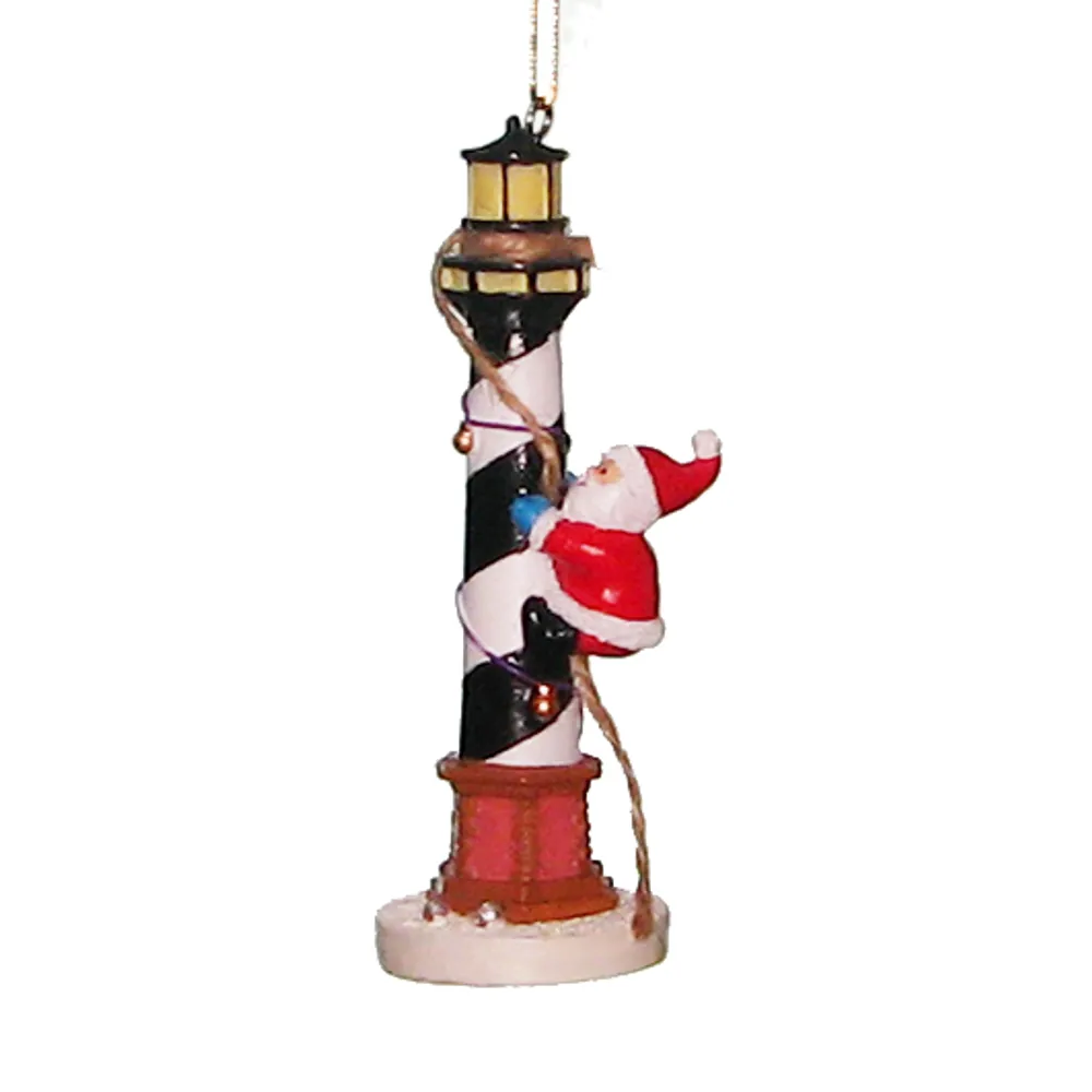 4" SANTA CLIMBING HATTERAS ORNAMENT
