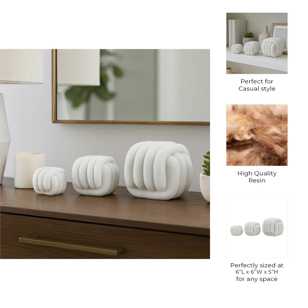 BARNETRIDGE SET OF 3 WHITE DECOR 5 (IN)