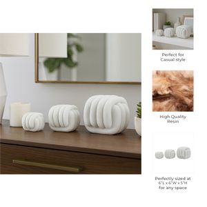 BARNETRIDGE SET OF 3 WHITE DECOR 5 (IN) 10