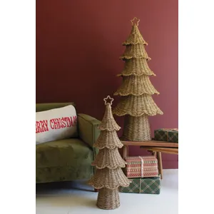 Set of 2 Woven Vine Christmas Trees 1
