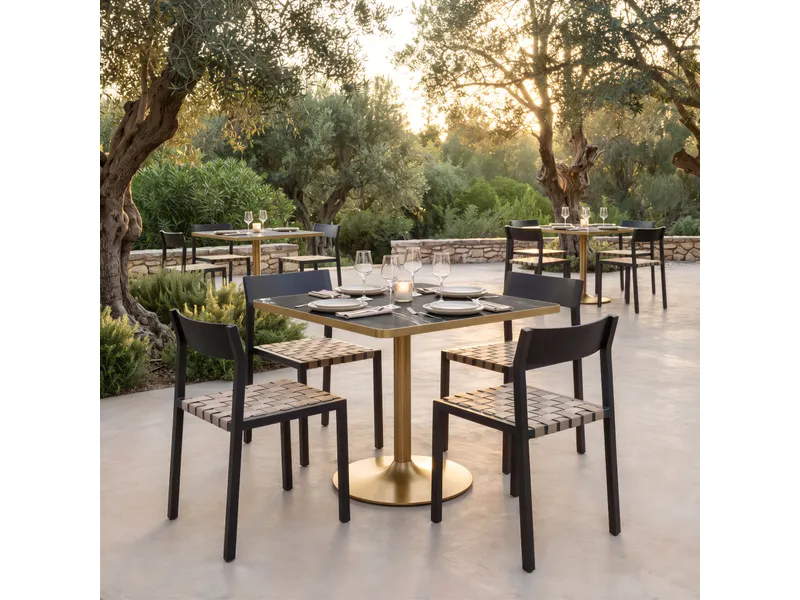 Caliza Dining Table Black & Gold 9