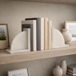 JULIANWIND SET OF 2 WHITE BOOKENDS 6 (IN) 10