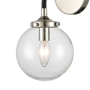 Boudreaux 12'' High 1-Light Sconce - Matte Black with Polished Nickel 5