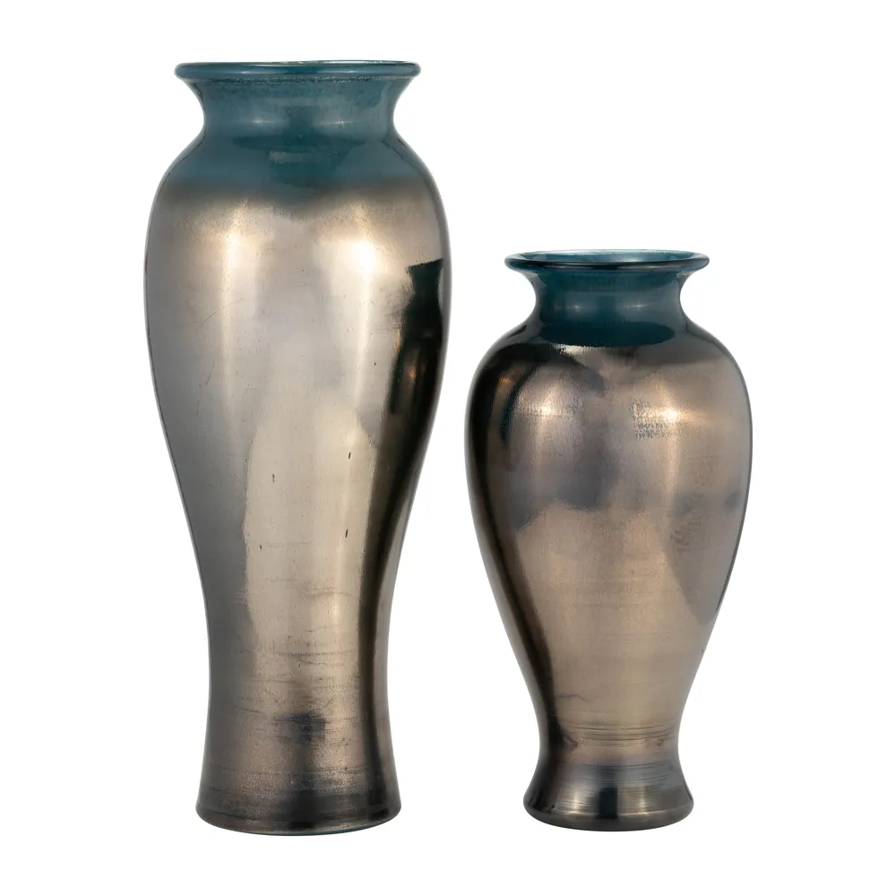 KNOXWICK BLUE GLASS VASE 12 (IN)