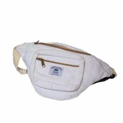 WHITE HIP BAG W ROPE STRAP & JUTE - WHALE - ASST