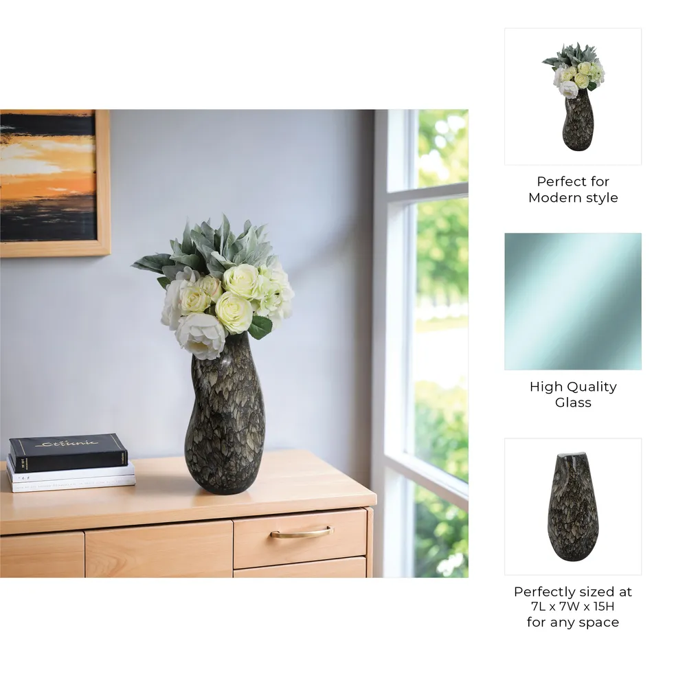 COLEGATE BROWN GLASS VASE 15 (IN)