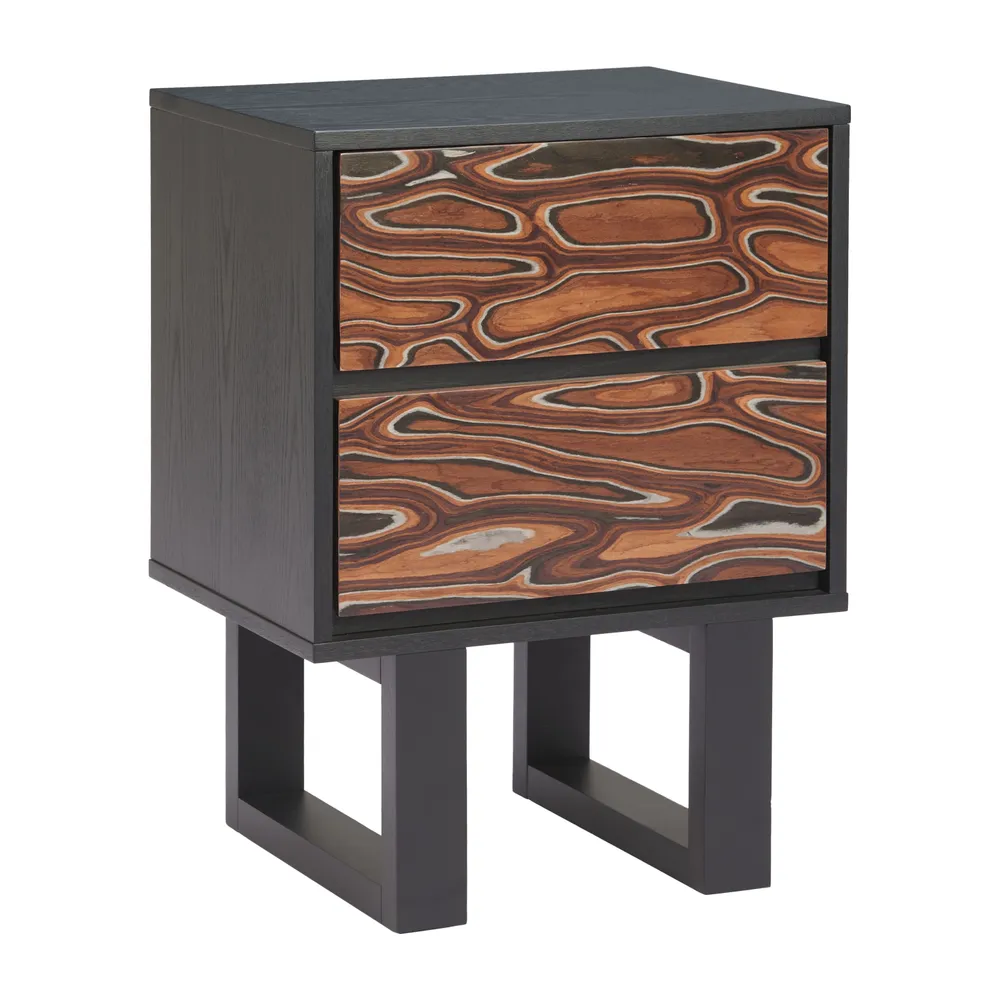 Aremi Nightstand Brown & Black