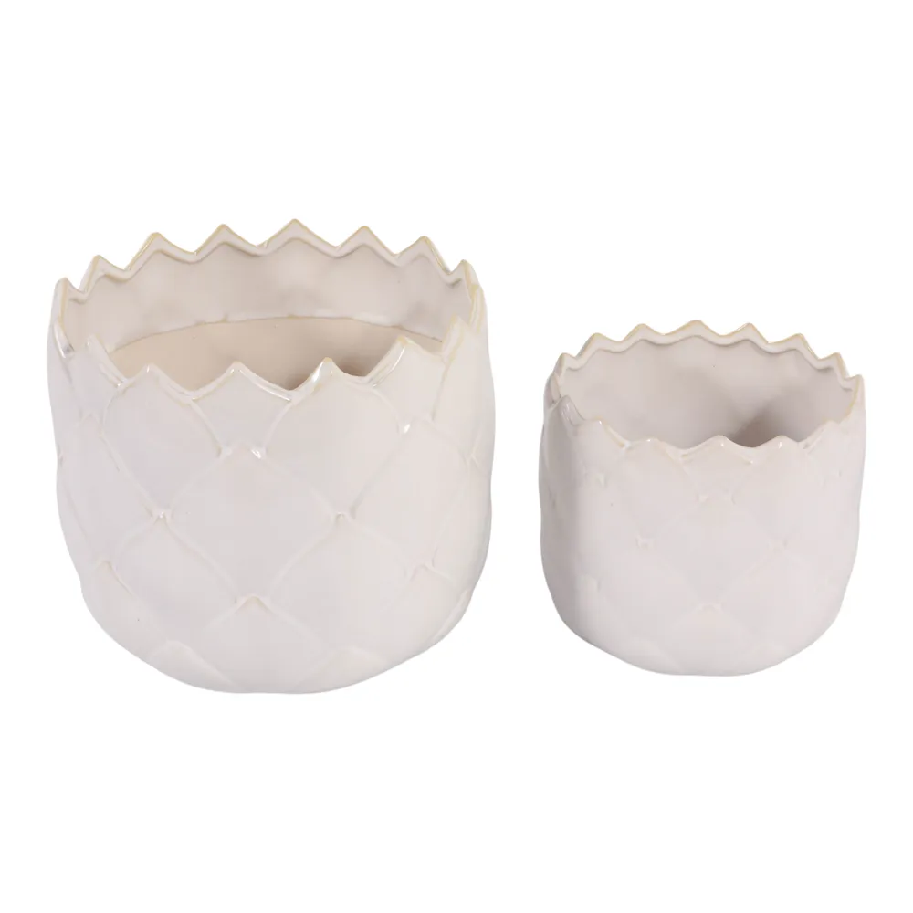 FULTONPARK SET OF 2 IVORY PLANTER 7 (IN)