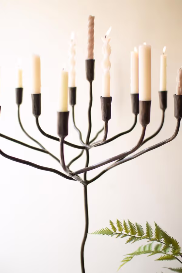 Large Forged-Iron Taper Candelabra