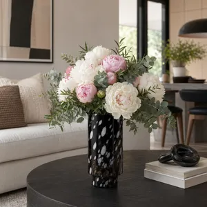 BAKERWOOD BLACK GLASS VASE 13 (IN) 12