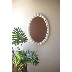 Metal Shell Framed Oval Mirror 1