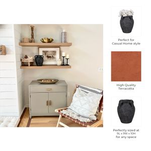 SKYELAKE BLACK VASE 10 (IN) 10