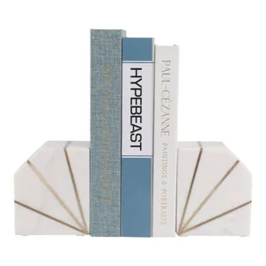 BRUNOCROSS SET OF 2 WHITE BOOKENDS 5 (IN) 3