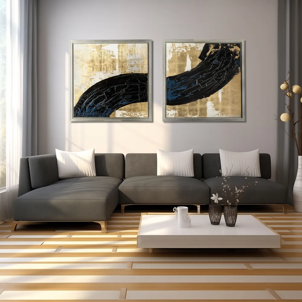 RHEAWOOD SET OF 2 BLACK ART 47 (IN)