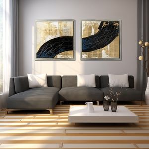 RHEAWOOD SET OF 2 BLACK ART 47 (IN) 2