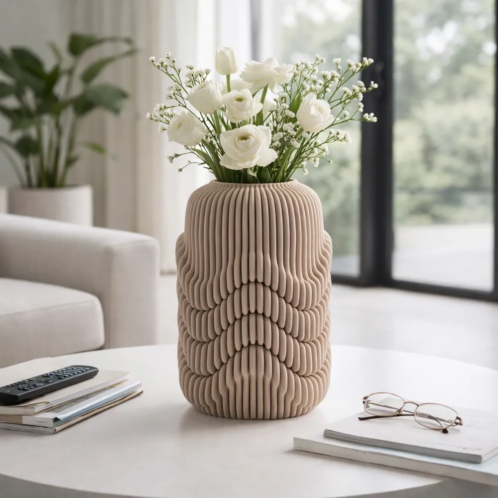 ARLENPORT TAN VASE 12 (IN)