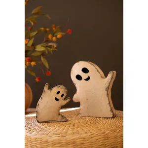 Set of 2 Recycled Iron Halloween Ghosts 2