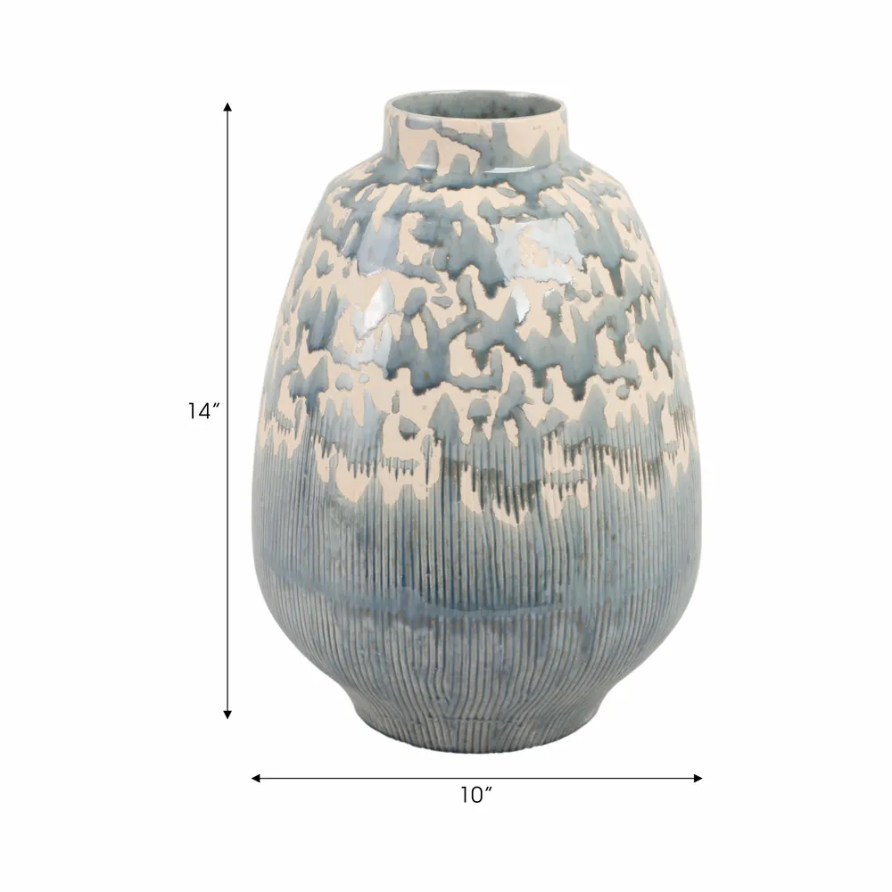 TROY GRAY VASE 14 (IN)