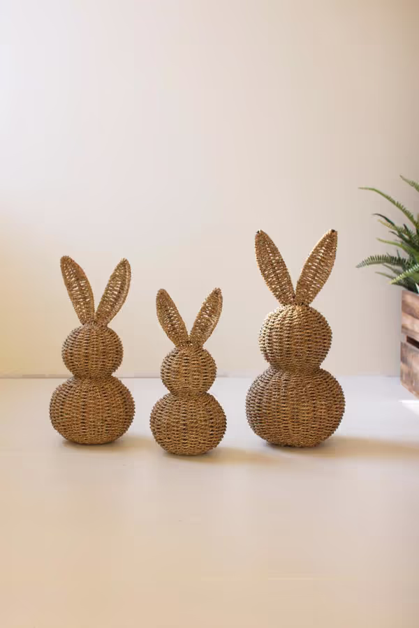 Set of 3 Woven Vine Easter Rabbits