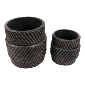 BELLCROSS SET OF 2 BLACK PLANTER 10 (IN) 7